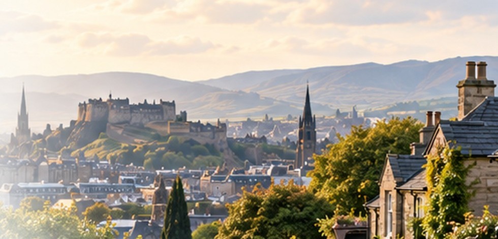 Traditional Scottish homes and streetscape