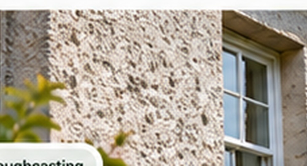 Roughcast exterior wall detail