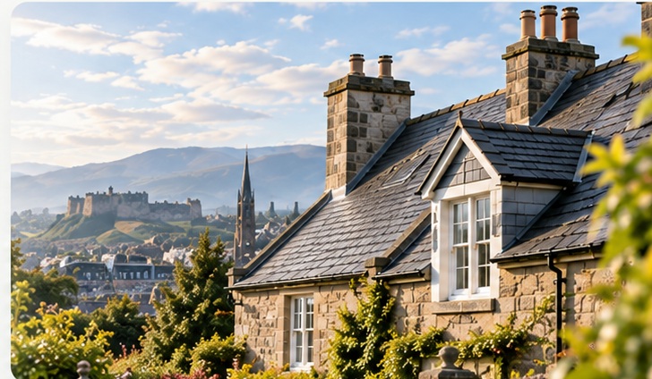 Traditional Scottish home with a slate roof