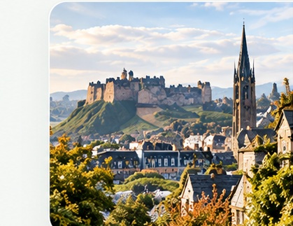 Edinburgh skyline and stone homes