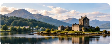Scottish castle and loch landscape