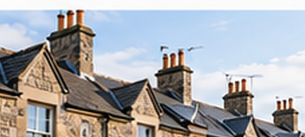 Traditional Scottish stone houses with slate roofs
